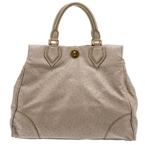 Marc By Marc Jacobs Taupe Satchel With Ostrich Embossed Leather